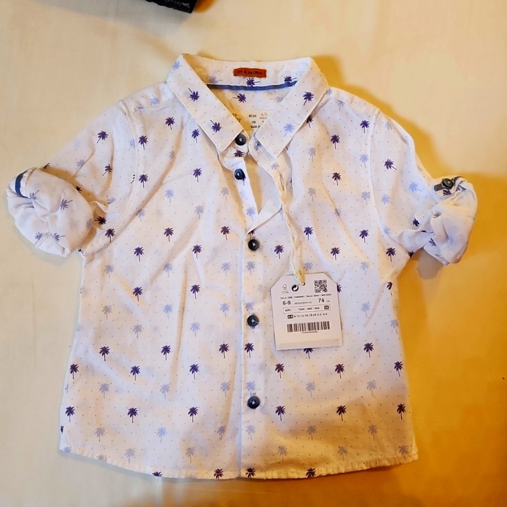 Zara sun and ice cream palm tree baby shirt 6-9 months